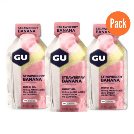Gel GU Energy Running Strawberry-Banana Pack 3   