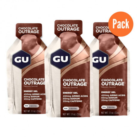 Gel GU Energy Running Chocolate Outrage Pack 3   