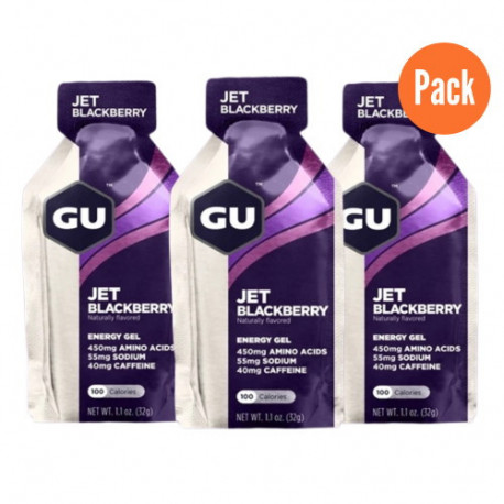 Gel GU Energy Running Jet Blackberry Pack 3   