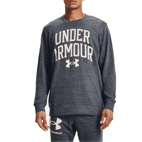 Sudadera Under Armour Fitness Rival Terry Crew Gris Hombre