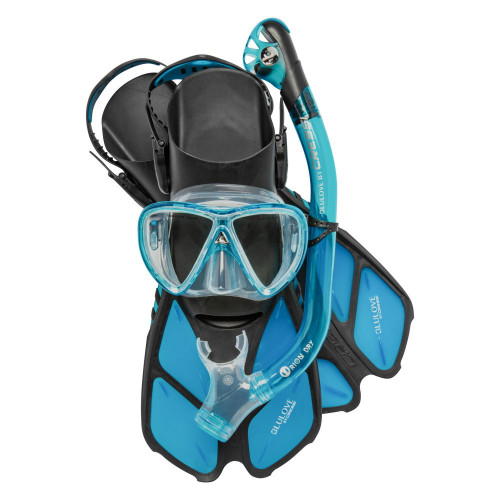 Kit Cressi Snorkeling Bonete Dry Pro Azul 