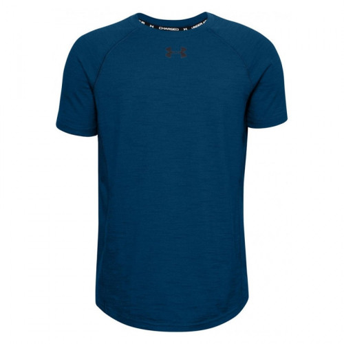 Playera Under Armour Fitness Charged Cotton Azul Kids