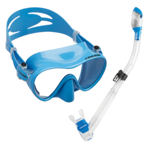 Kit Cressi Snorkeling Frameless & Supernova Dry Azul 