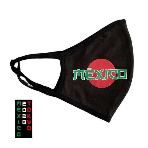Cubrebocas Acide Sportswear Fitness Mexico Tokyo Negro 