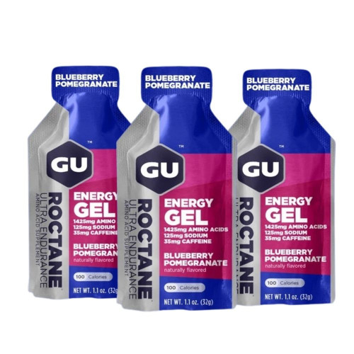 Gel GU Energy Running Roctane Blue Berry Pomegranate Pack 3   