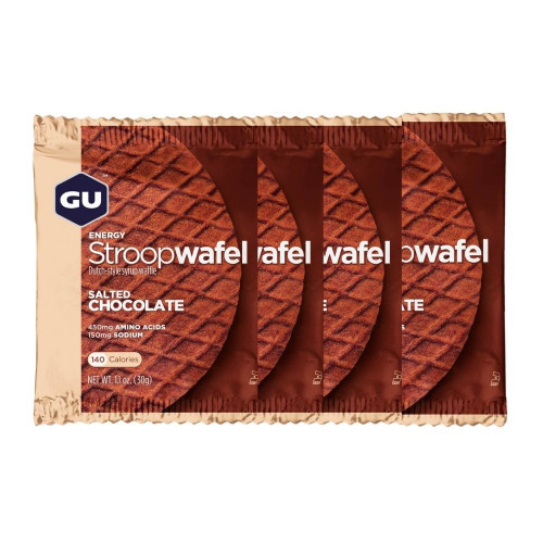 Barra GU Energy Running Stroopwafel Salted Chocolate Pack 4   