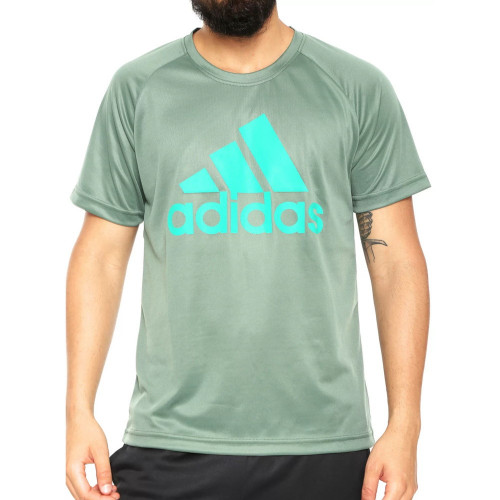 Playera Adidas Fitness D2M Logo Verde Hombre