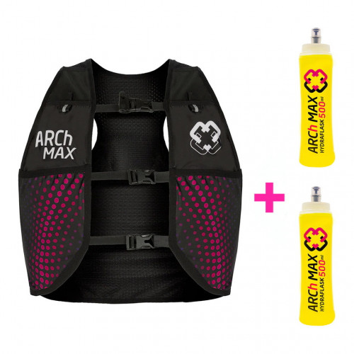 Chaleco de Hidratacion Arch Max Trail Running Hydration Vest 4.5 L + 2 Soft Flask 500 ml Negro 