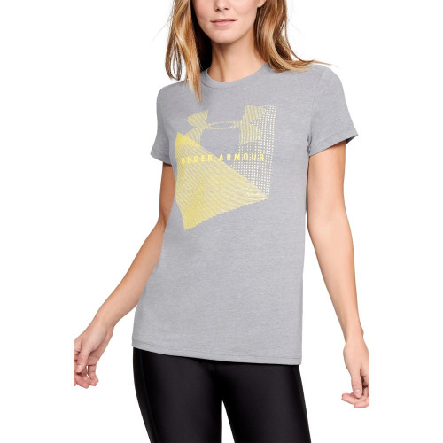 Playera Under Armour Fitness Sportstyle Mesh Logo Crew See Gris Mujer