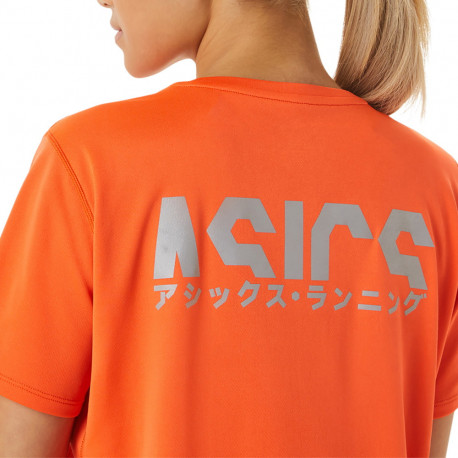 Playera Asics Running Katakana Naranja Mujer