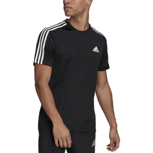 Playera Adidas Fitness Designed To Move 3 Stripes Negro Hombre