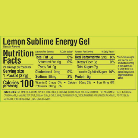 Gel GU Energy Running Lemon Sublime Caja 24 pz   