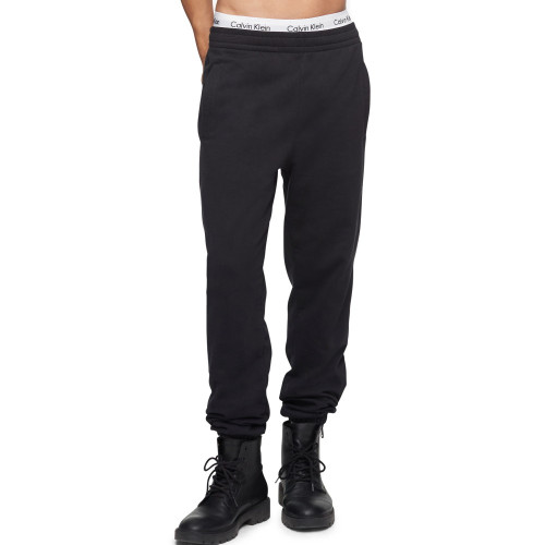 Pants Calvin Klein Lifestyle Standard Logo Terry Jogger Negro Hombre