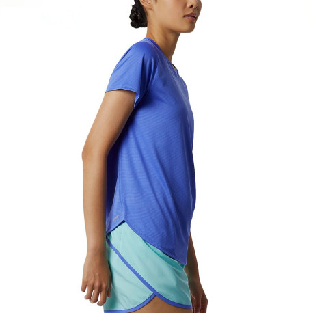 Playera New Balance Running Accelerate Azul Mujer