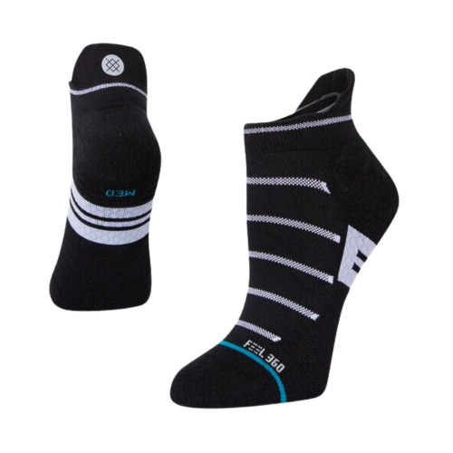 Calcetines Stance Fitness Stride Stripe Tab Negro Mujer